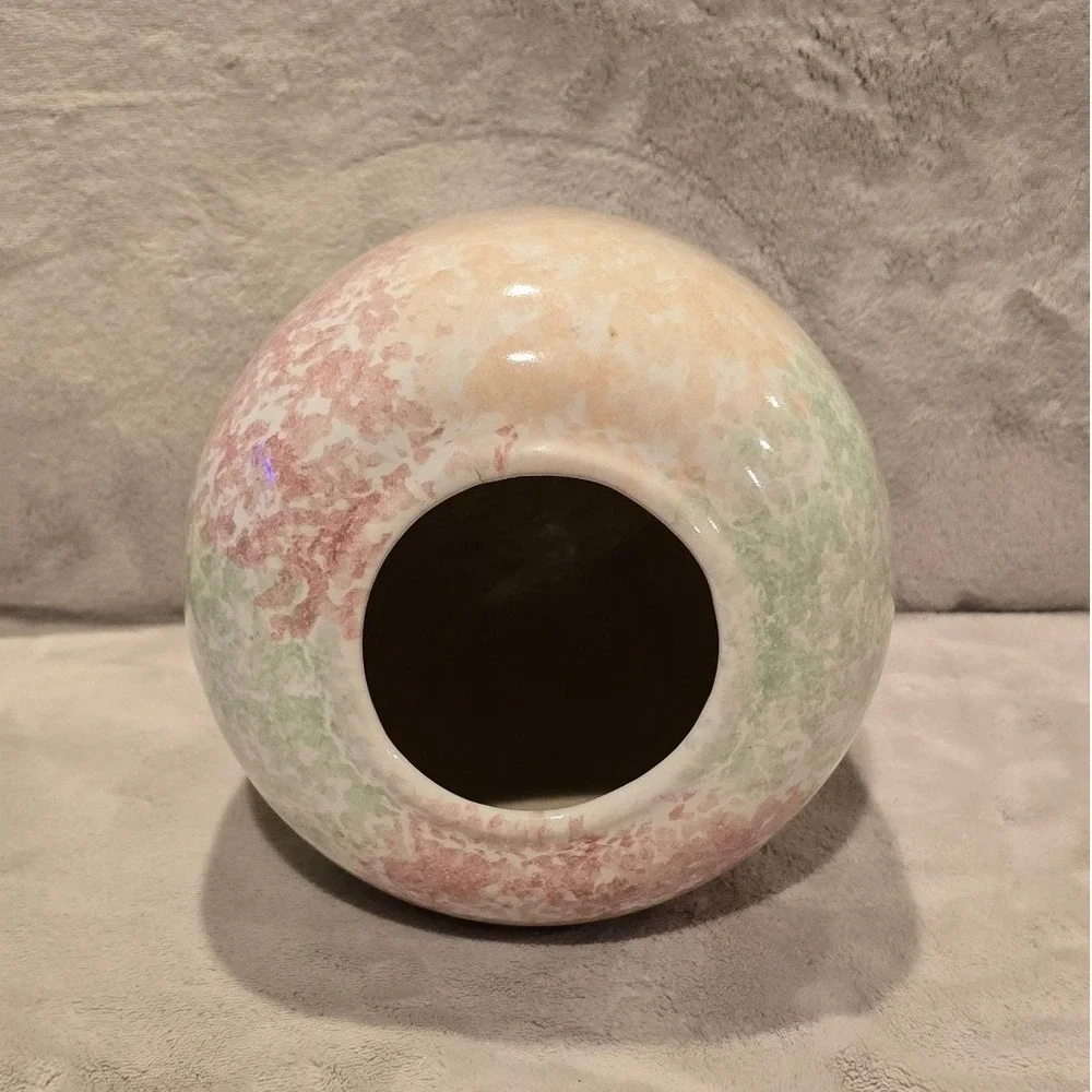 Vintage Harris Potteries Chicago 80's 90's Pottery Vase Pastel Sponge Glaze USA